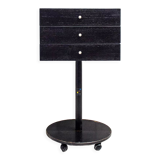 Bedside table shapes in wood and painted iron, marble details, 80s