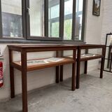 Pair of mahogany display cabinets from the 1960s