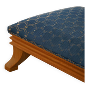 French Art Deco low stool with vintage upholstery made in the 1940s.