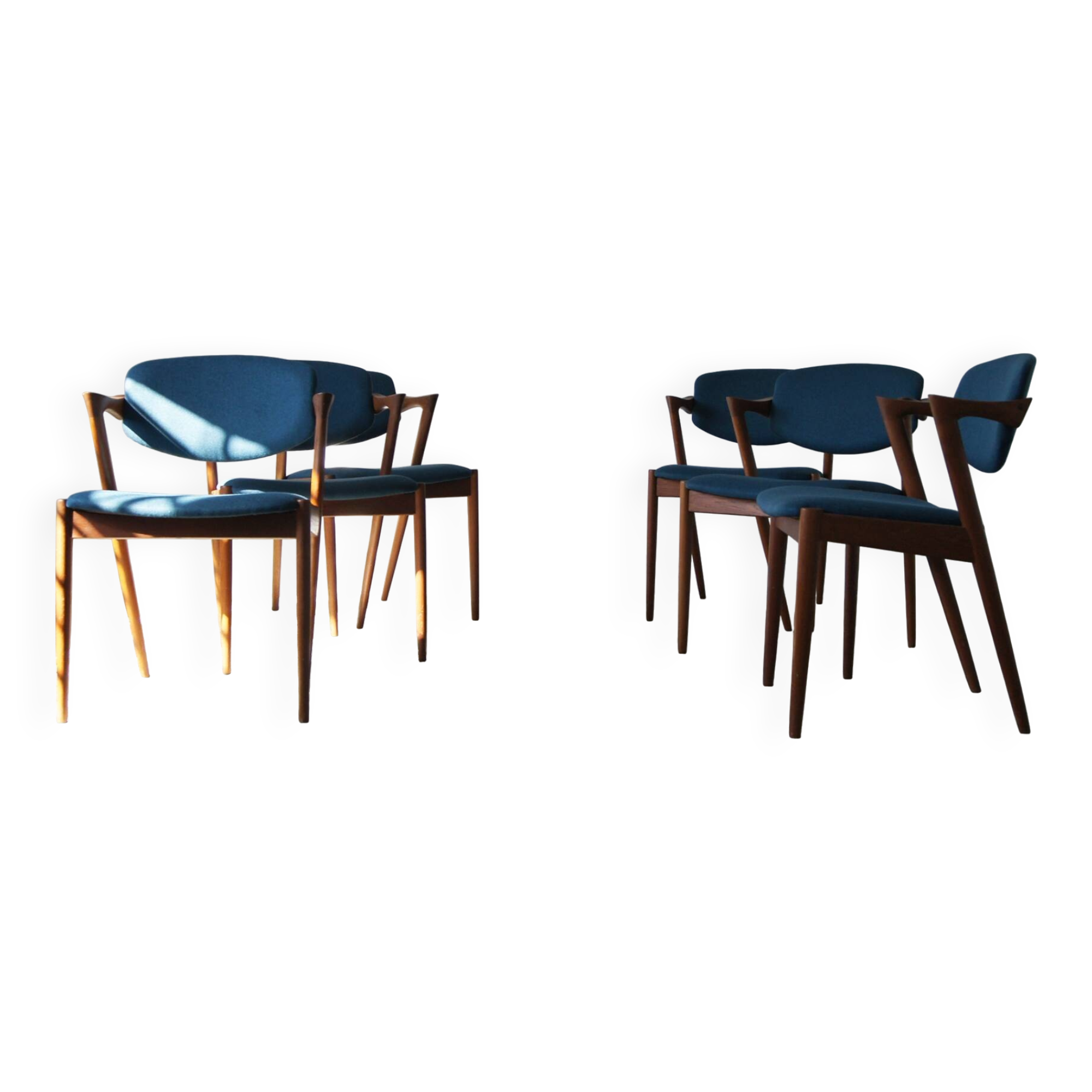 Teak Model 42 Chairs by Kai Kristiansen for Schou Andersen, Set of 6