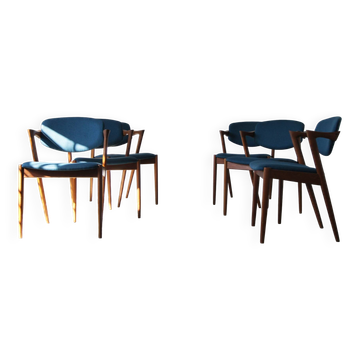 Teak Model 42 Chairs by Kai Kristiansen for Schou Andersen, Set of 6