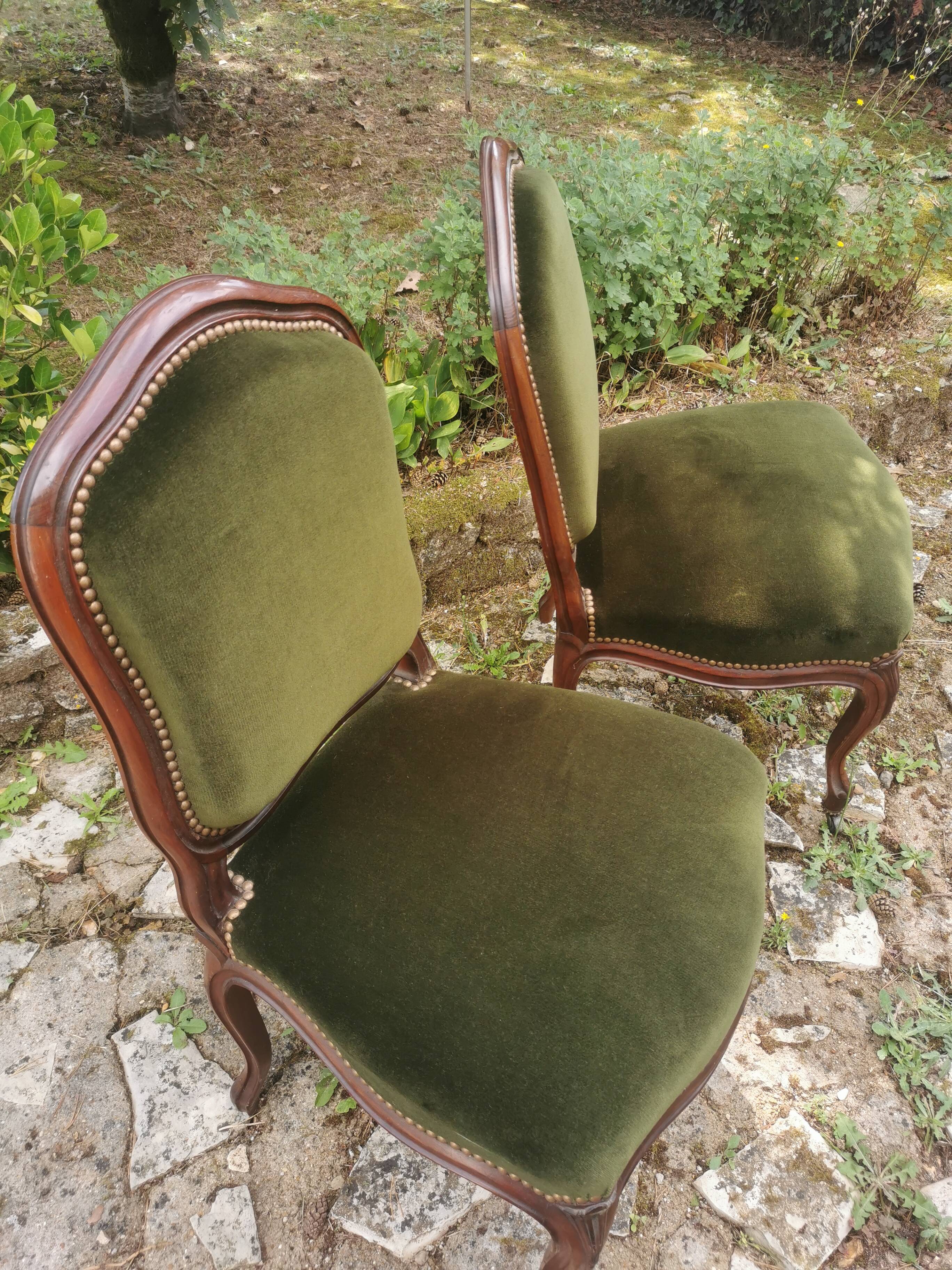 Two empire velvet chairs