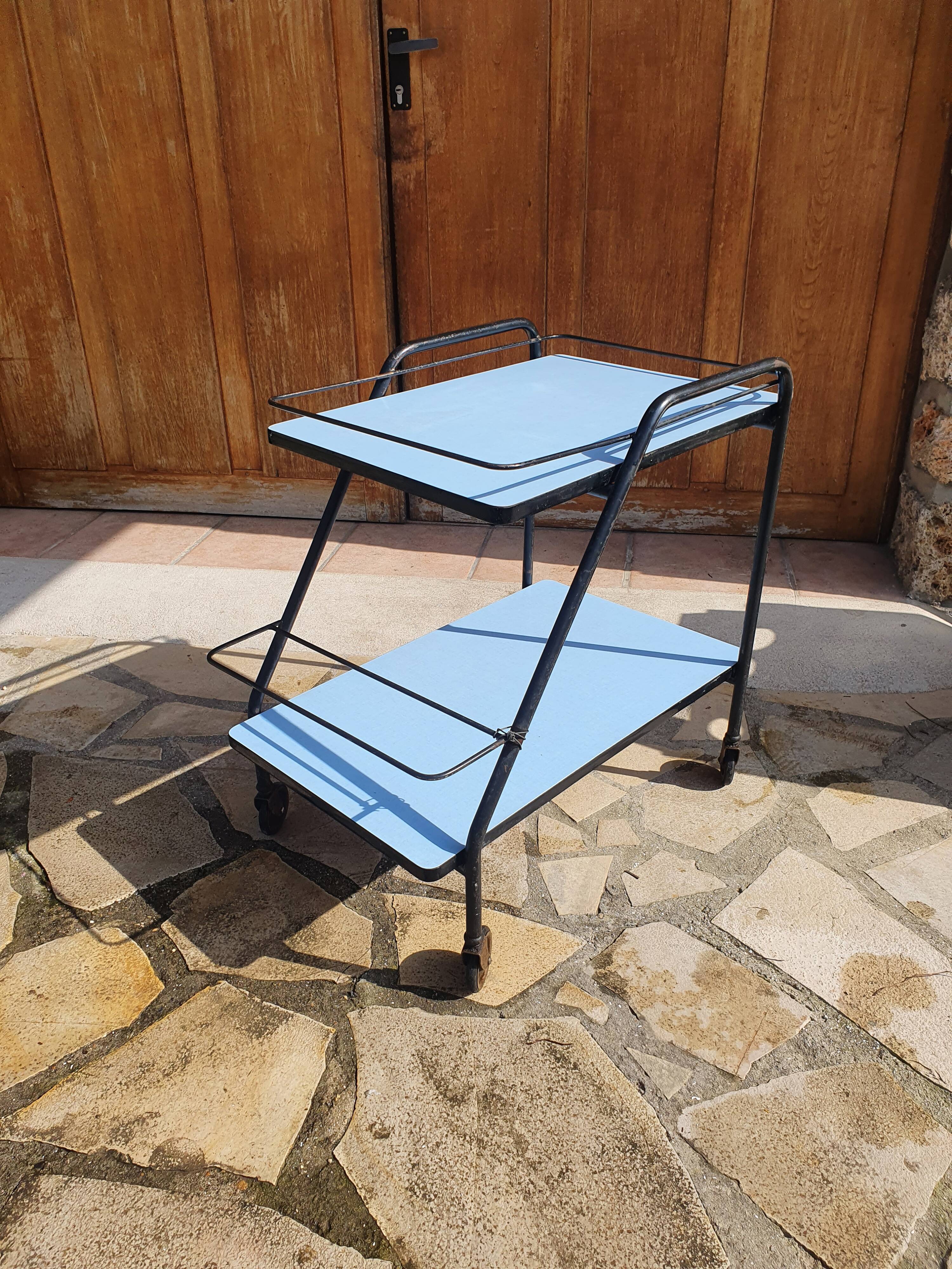 Serving trolley in vintage formica