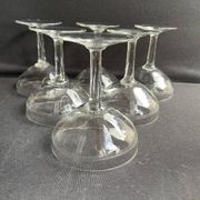 6 engraved crystal champagne glasses – Art Deco