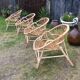 Set de 4 fauteuils rotin vintage