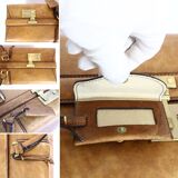 Set three vintage leather suitcases