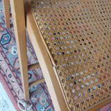 Vintage woven cane folding chair from the 80s