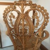 Paire de fauteuils en rotin Peacock