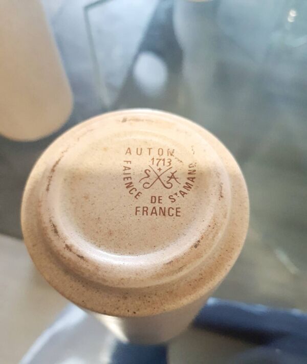 Service à apéritif, service à boissons vintage en grès de Saint-Amand