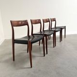 Set of 4 Møller 77 dining chairs, Denmark 1960s