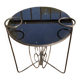 Jolie table basse design scandinave métal et verre 1950.