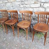 Series of 4 chairs bistro Mahieu 50s