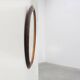 Deknudt Oval Wall Mirror with Walnut-Toned Frame and Gilt Inner Edge, Belgi