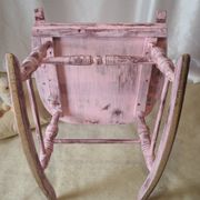 Rocking-chair vintage 50 in pink patina wood