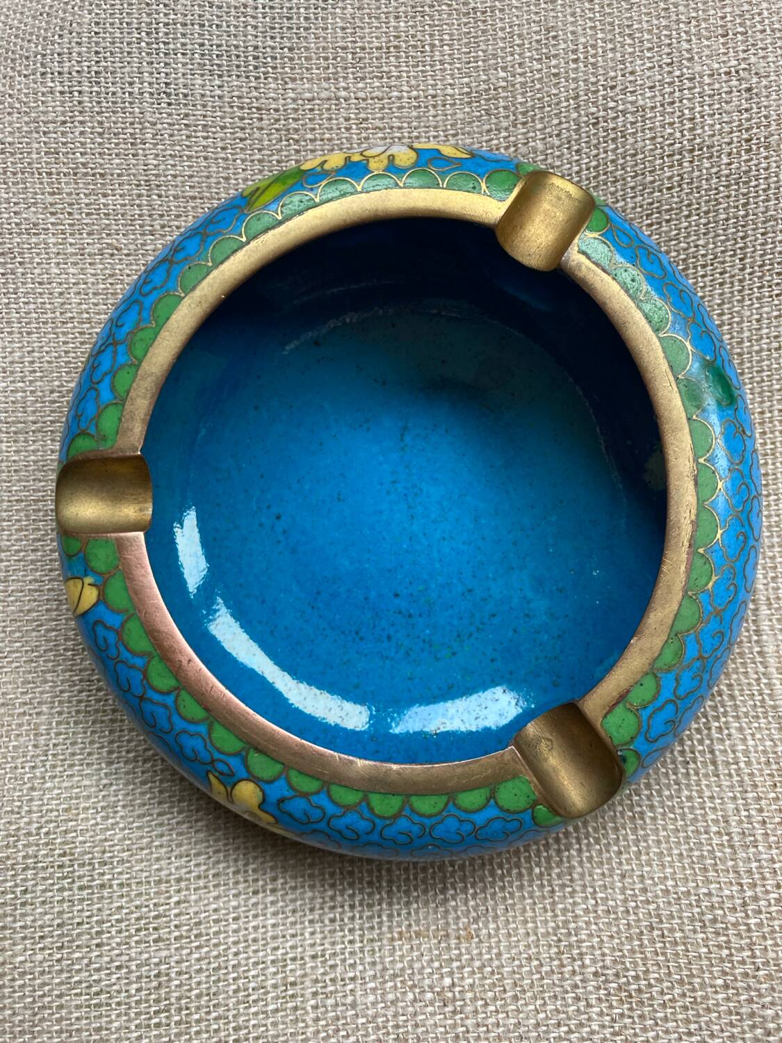 Cendrier émail cloisonné chinois