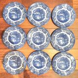 9 English faience plates Broadhurst Staffordshire