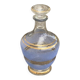 Blue granite glass carafe with vintage gold trim.