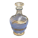 Blue granite glass carafe with vintage gold trim.