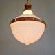 Large Art Deco pendant light in milk glass and brass, 1920s