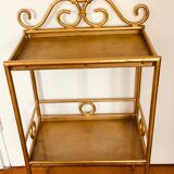 Gold-laquered metal shelf