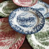 8 Johnson Bros "Coaching Scenes" English dessert plates