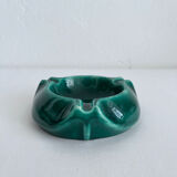 Cendrier en céramique vert vintage