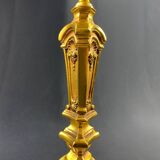 Grand pied de lampe en bronze doré de style Transition Louis XV Louis XVI