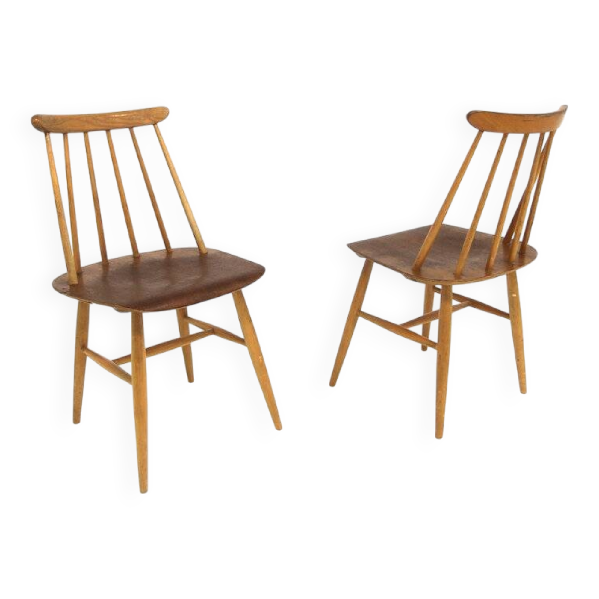 Set of 2 "Fanett" chairs in teak by Ilmari Tapiovaara, Sweden, 1960.