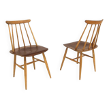 Set of 2 "Fanett" chairs in teak by Ilmari Tapiovaara, Sweden, 1960.