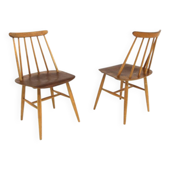 Set of 2 "Fanett" chairs in teak by Ilmari Tapiovaara, Sweden, 1960.