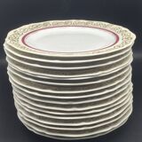 Limoges plates with gilding and burgundy rim – 1024DA3