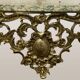 Console murale en bronze et miroir, années 60. Lot de 2