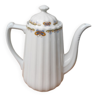 Art deco coffee and teapot with butterfly motifs