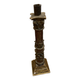 Grand bougeoir ancien  bois sculpté polychrome - XVIIIe