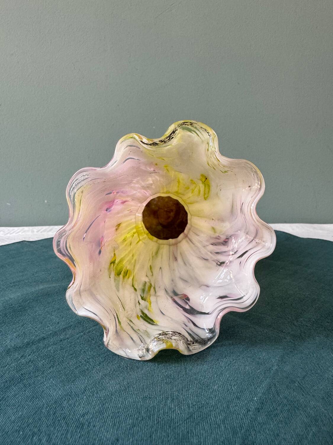 Antique blown Clichy glass vase