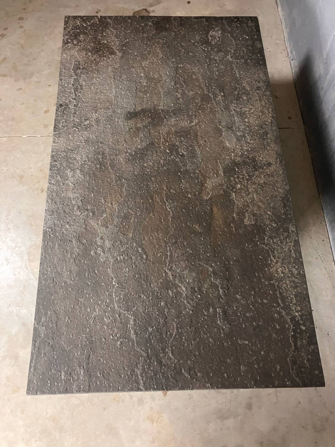 Brutalist Slate coffee table 1970s vintage