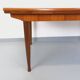 Table à manger style scandinave vintage des années 50 60 en teck avec rallonges