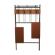 Wall coat holder in metal and wood 1960