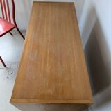 Vintage display cabinet in light wood, 1970s.