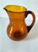 Blown glass pitcher with bubbles from Biot – amber colour