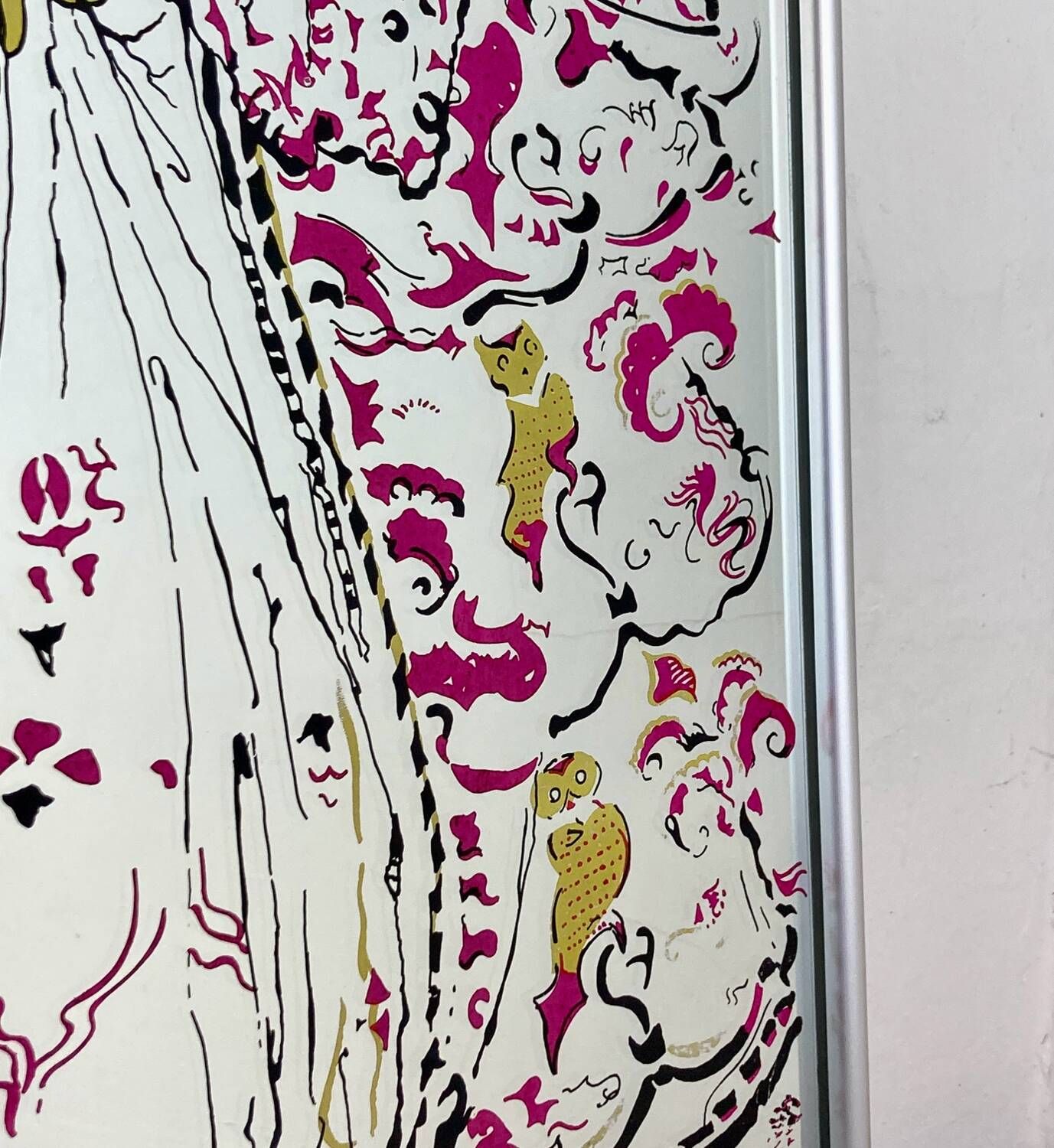 Art nouveau vintage mirror, looking very undancey indeed, illustration by Arthur Rackham