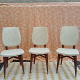 Ensemble 3 chaises vintage simili