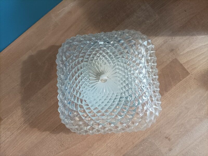 Ceiling lamp diamond molded glass metal base
