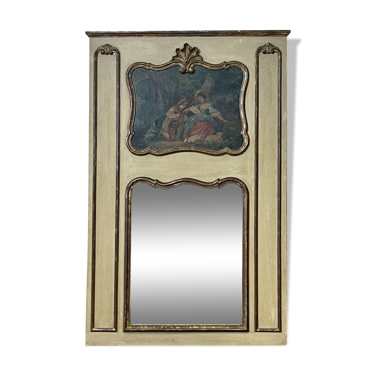 Trumeau Louis XV - late nineteenth - Romantic painting - 1m65x1m05