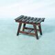 Bohemian footrest in wenge, 1970s Japandi stool