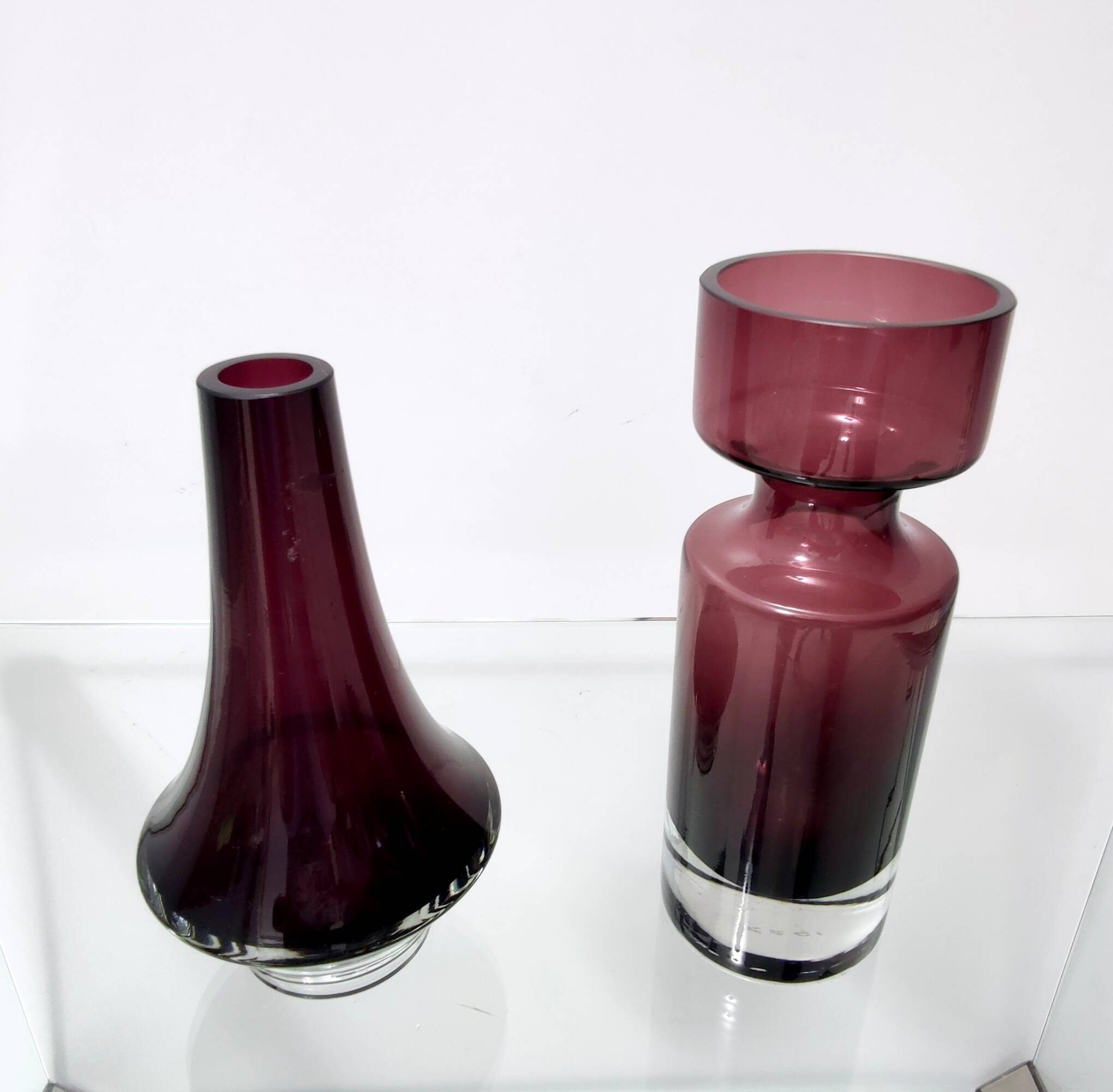 Postmodern Pair of Glass Vases by Tamara Aladin for Riihimaen Lasi Oy, Finland