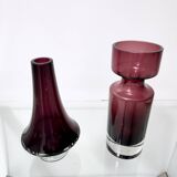 Postmodern Pair of Glass Vases by Tamara Aladin for Riihimaen Lasi Oy, Finland