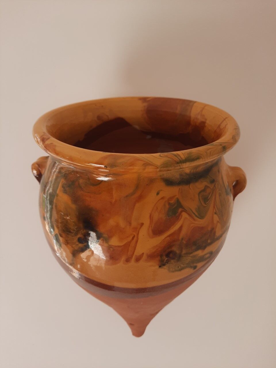 Glazed terracotta pot