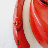 African Mask from Mali lacquered in red Exceptional piece