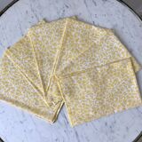 Lot de 6 serviettes de toilettes jaune à motifs années 60-70